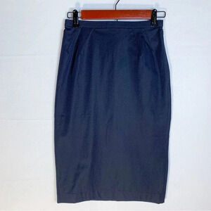 Donna Karan Navy Midi Pencil Skirt